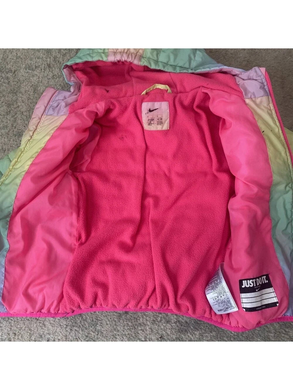 Nike Rainbow Kids Jacket Size 6-7 Years Girls Hooded